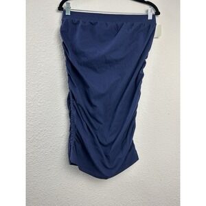 Ingrid And Isabel Women's Navy Blue Ruched Side Stretch Maternity Skirt Size M‎